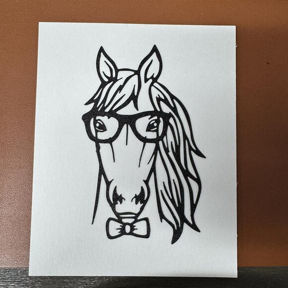 Quirky Horse Portrait 3D Art Print 8x10 Frame Horse Glasses & Bow Tie Whimsical - Picture 3 of 3